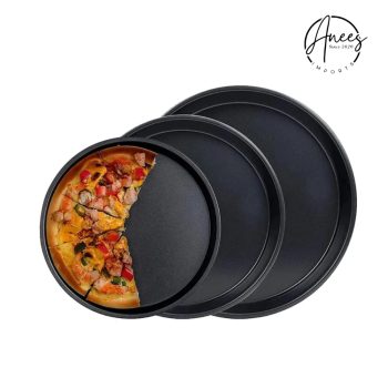 Pizza Pans 3Pcs Set (9''/10''/12'') Round Carbon Steel Non-Stick Baking Pan
