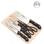 6 Pcs Knife set with cutting board