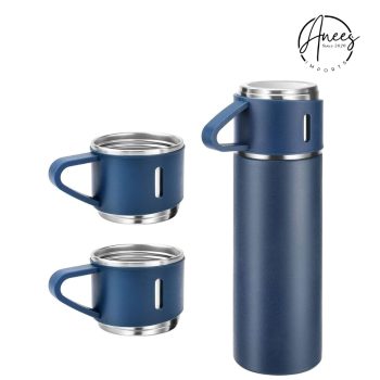 Double Stainless Steel 500ML Water bottles 3 In 1 set of Thermos Mug Leak