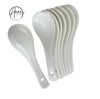 6pcs Ceramic Soup Spoons