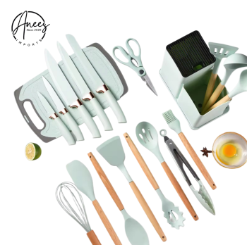 20Pcs Silicone Kitchen Utensils With Knifes & Cutting Board